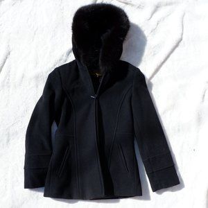 Fox Fur Wool Coat